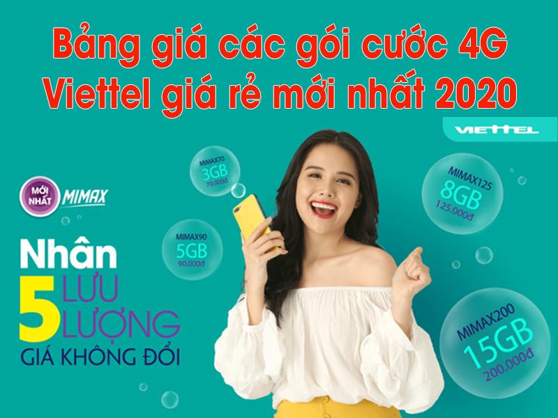Price list of the latest cheap 4G Viettel packages 2020 Terrific promotional data